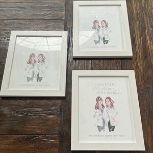 Framed Rodan and Fields Doctors printed art wall decor set of 3 approx 9 x 11